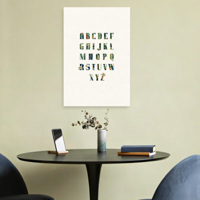 «Elegant Floral Alphabet Elegant Abstract Flower Nature», reproduction d'art murale