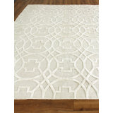 Hand Loomed Geometric Area Rug in Beige