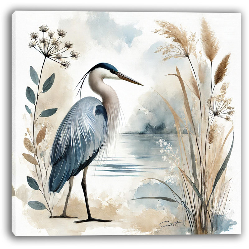 «Nature’s Serenity Blue Heron», impression sur toile, H 30 po x l 30 po x P 1,5 po