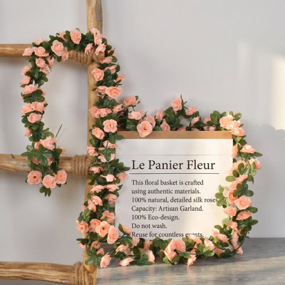 Guirlande de fleurs artificielles suspendues 5 pièces | Fleurs en soie pour l'extérieur, décorations de guirlandes florales pour la chambre à coucher, toile de fond de mariage, fête, anniversaire, guirlande, mur