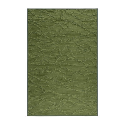 Machine Washable Solid Green Area Rug