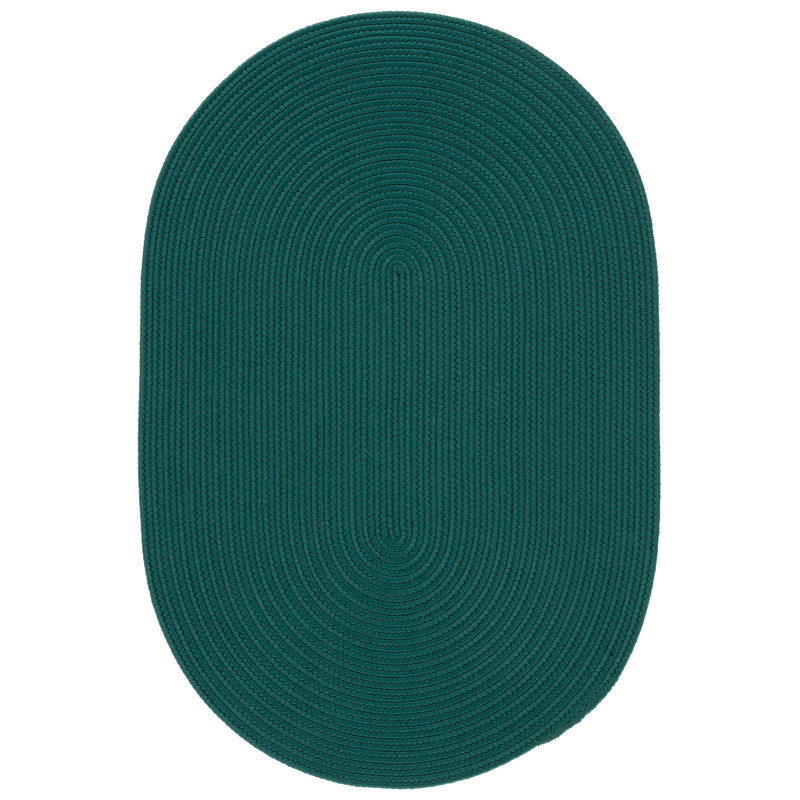 Braided Hand Loomed Performance Solid Color Indoor Indoor/Outdoor Area Rug, Oval 2' x 3'