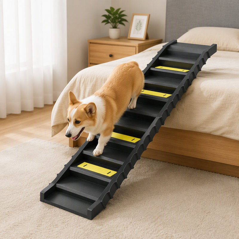Rampe d'escalier pliable pour animaux, Black