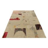 Rug & Kilim’S Abstract Rug In Off-White With Colorful Geometric Patterns