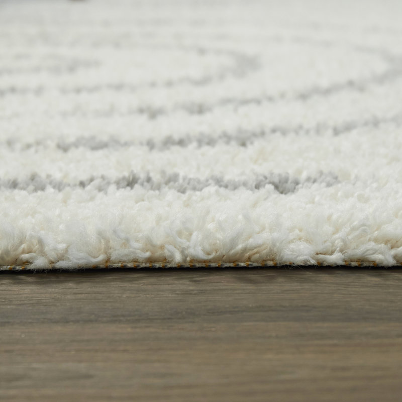 Tapis gris / ivoire Donaciones, Rectangle 7 pi 10 po x 10 pi