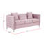 Canapé en velours mauve avec 3 coussins-1864936263