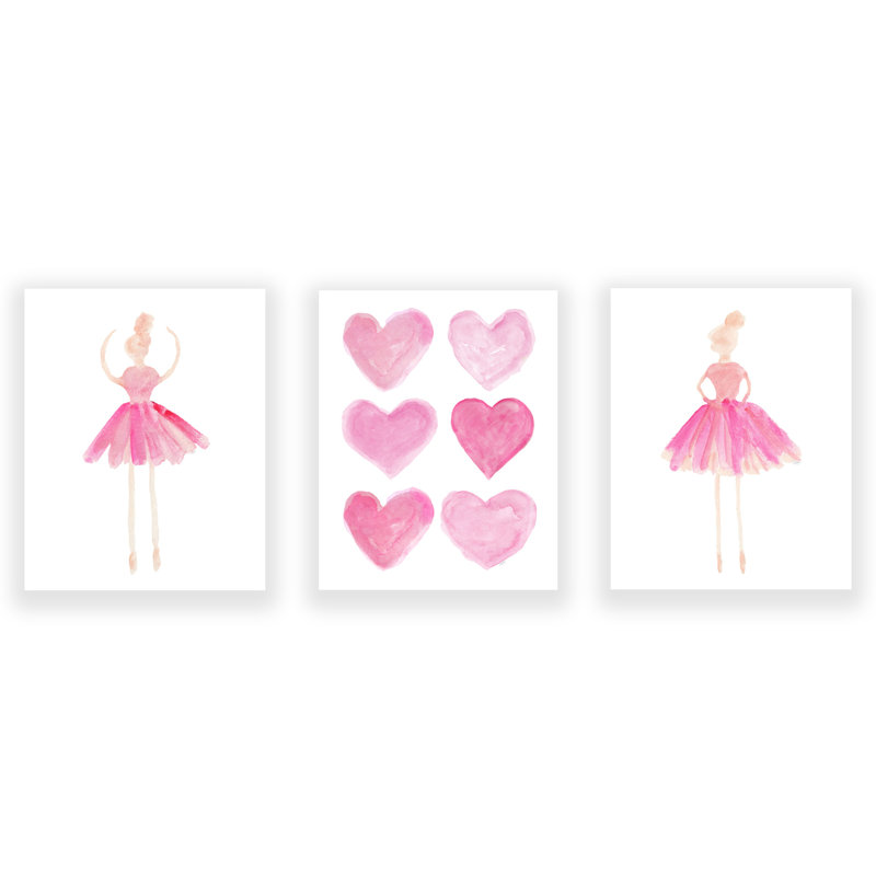 «Little Girls Ballet», impressions sur papier, H 14 po x l 11 po x P 0,06 po, Rose millennial