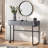 Makeup Vanity Table With Stainless Steel Base, 2 Drawers And Mirrored Glass Tabletop-397390909