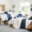 Tapis bleu rayé lavable à la machine-92286715