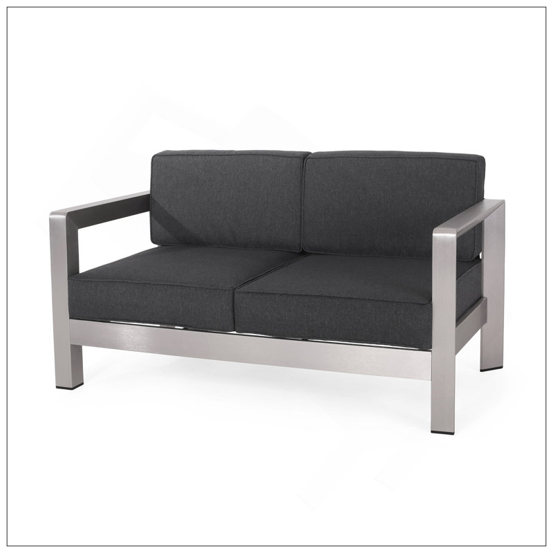 Luxurious Outdoor Loveseat With Durable Construction And Easy Assembly For Summer Relaxation, Black