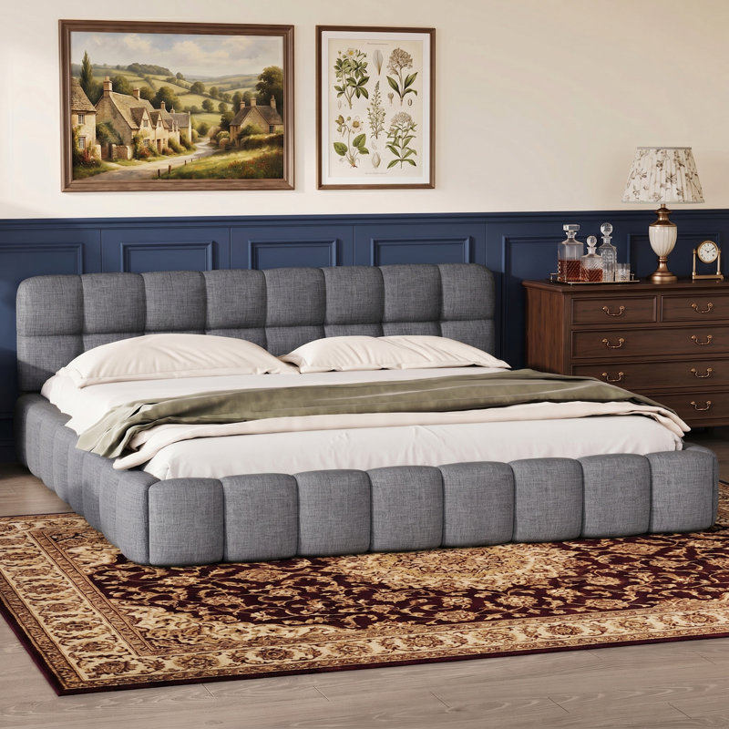 Bed, Kingsize (5'), Grey