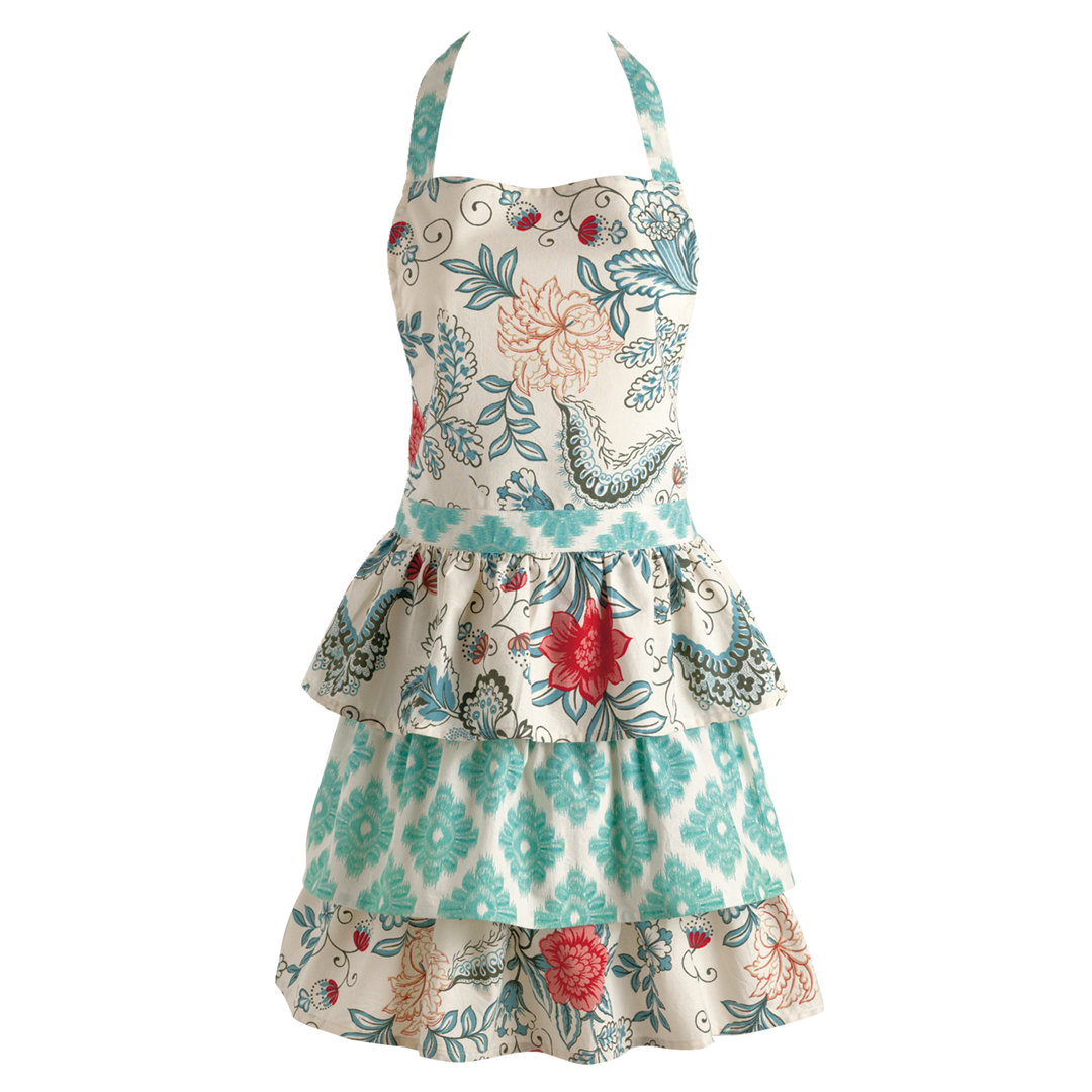 Floral Cotton Bib Apron Winston Porter