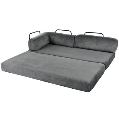 U_Style L-Shaped Modular Sofa Bed In Corduroy Fabric, Ideal For Living Rooms And Apartments