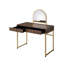 Coiffeuse Coleen avec miroir en noyer et or-1041352361