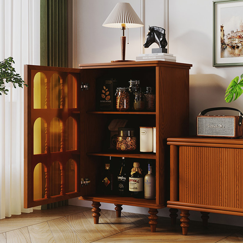 Red Brown Solid Wood Sideboard