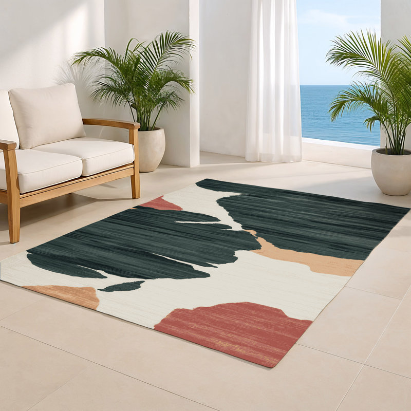 Watercolor Gray Indoor and Outdoor Area Rug, Rectangle 2' x 3'
