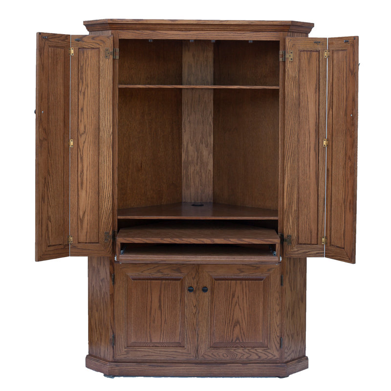 Lapierre Solid Wood Solid Wood Armoire Desk, Medium Oak