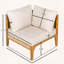 Chaise d'angle d'extérieur avec structure en bois d'acacia et canne en plastique - Coussins épais