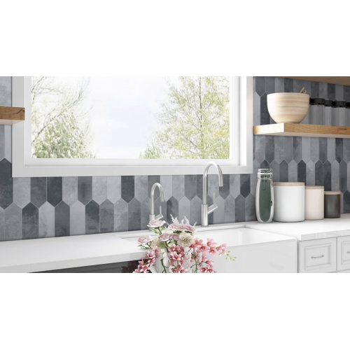 SUNWINGS 10-Sheet Peel And Stick Backsplash Stone Composite Self