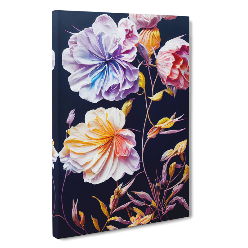 Fanciful Flowers - Wrapped Canvas, 50cm H x 35cm W
