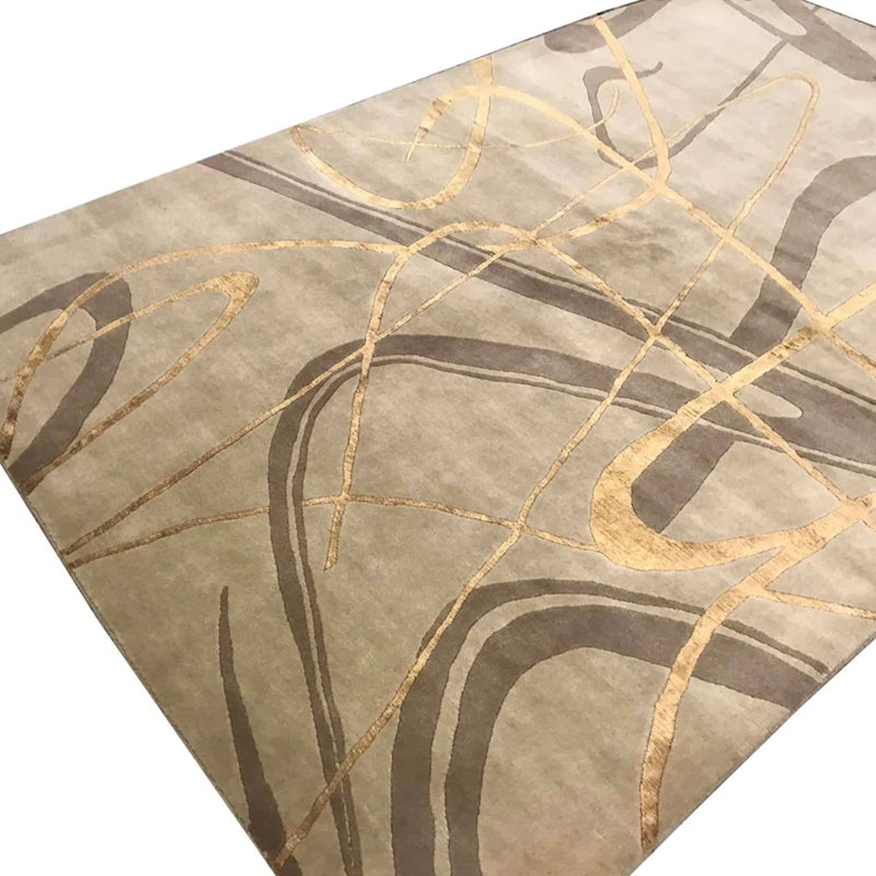 Himalayan Abstract Area Rug in Camel