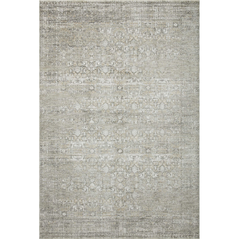 Amber Lewis x Loloi Honora Grey / Beige Area Rug, Rectangle 9'6" x 13'