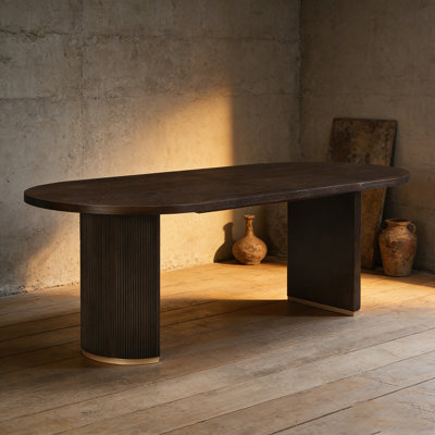 Oval Dining Table Double Pedestal