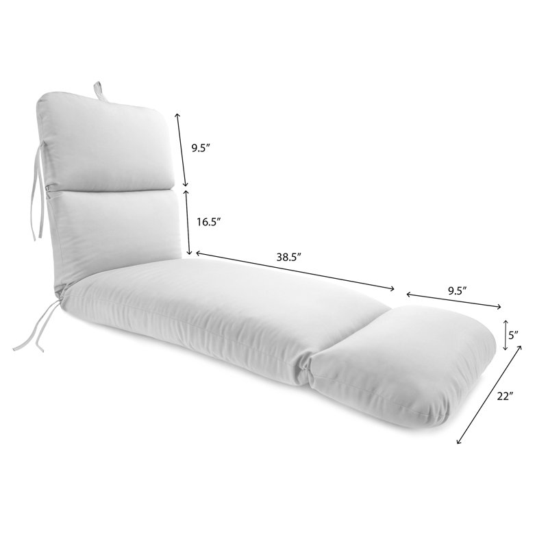 74" x 22" Outdoor Chaise Lounge Cushion with Ties and Loop