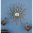 Ladue Metal Starburst Decorative Brown Wall Clock with Silver Accents