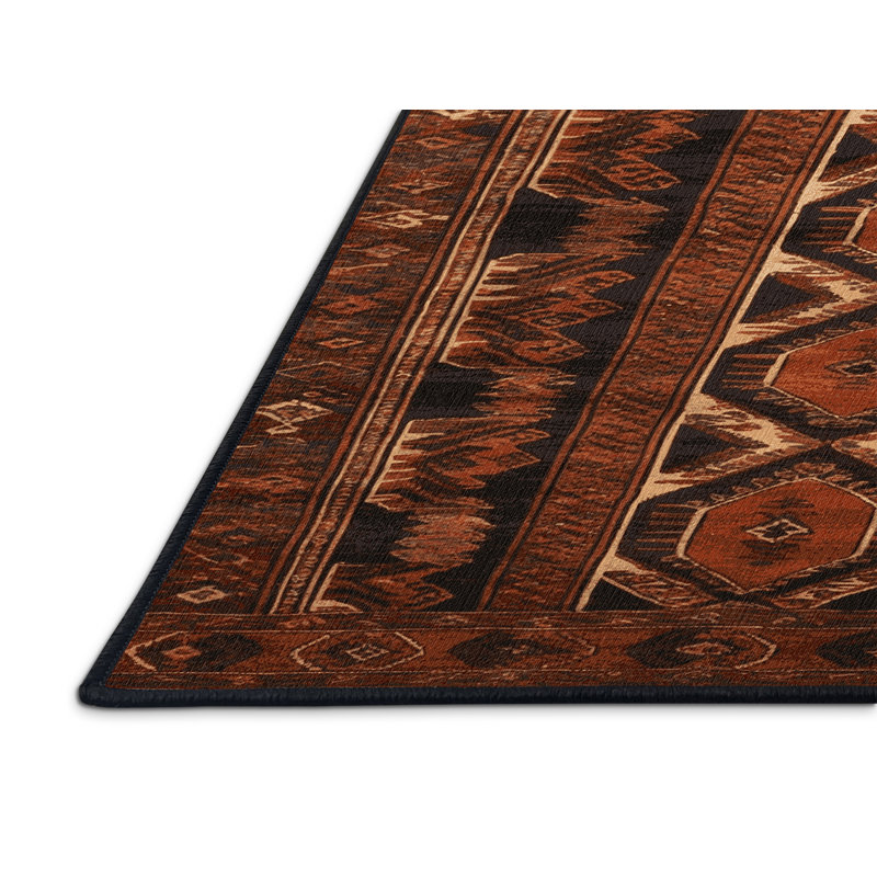 Tapis brun turc lavable à la machine, Tapis de couloir 2 pi x 4 pi