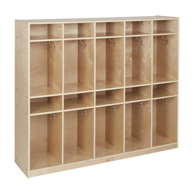 Casier de rangement à 10 sections ECR4Kids, mobilier de classe, naturel