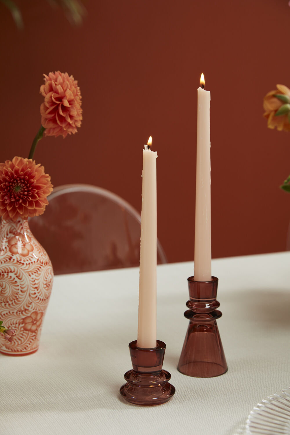 Glass Candlestick Holder