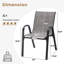 Ensemble de 4 chaises de patio empilables, en métal texturé, d'extérieur moderne