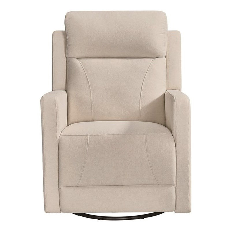  Fauteuil inclinable oscillant avec chaise berçante pivotante et USB - brun clair clair, Brun