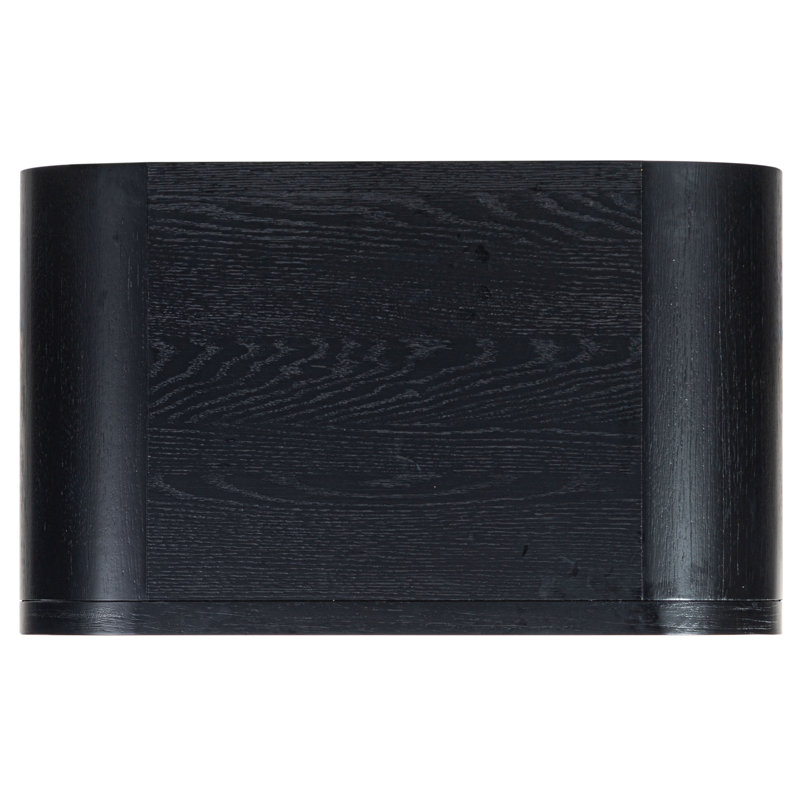 Dinah 2 Drawer Wood Nightstand, Black