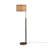 French Mid-Century Vintage Wrought Iron & Fabric Floor Lamp