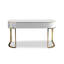 Bureau de table de luxe en pierre frittée avec base en métal Luxury-110189244