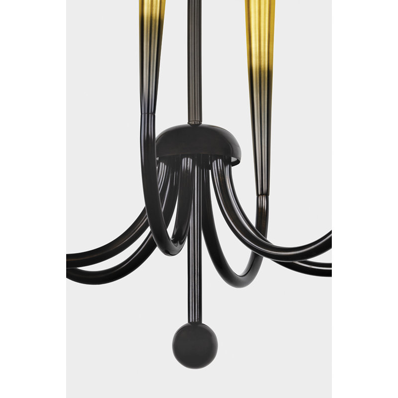 Adley Chandelier in Gradient Brass by Cortney Bishop, 6 Lights, 26.5" H x 26.5" W x 26.5" D