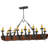 Rustic Lodge 15 - Light Dimmable Square / Rectangle Chandelier