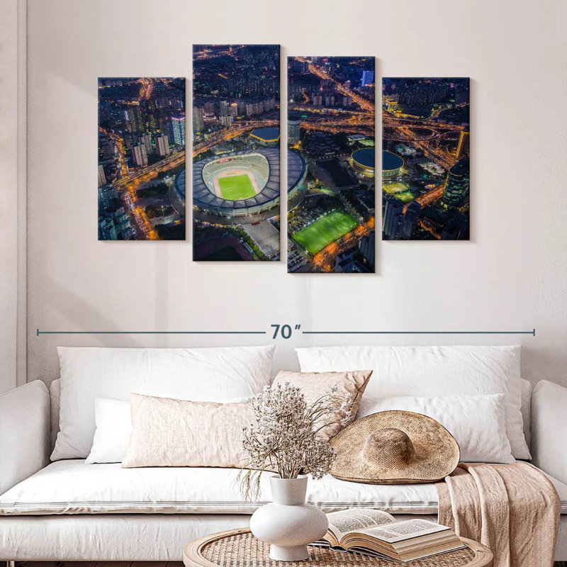 Sireci Shanghai Stadium Aerial View, 32" H x 52" W