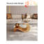Table basse ovale de luxe blanche avec base de note de musique - pièce décorative moderne pour le décor du salon-1644370126