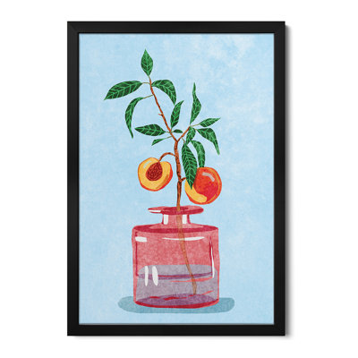 Pêcher dans un vase - reproduction d'art murale - affiche de galerie