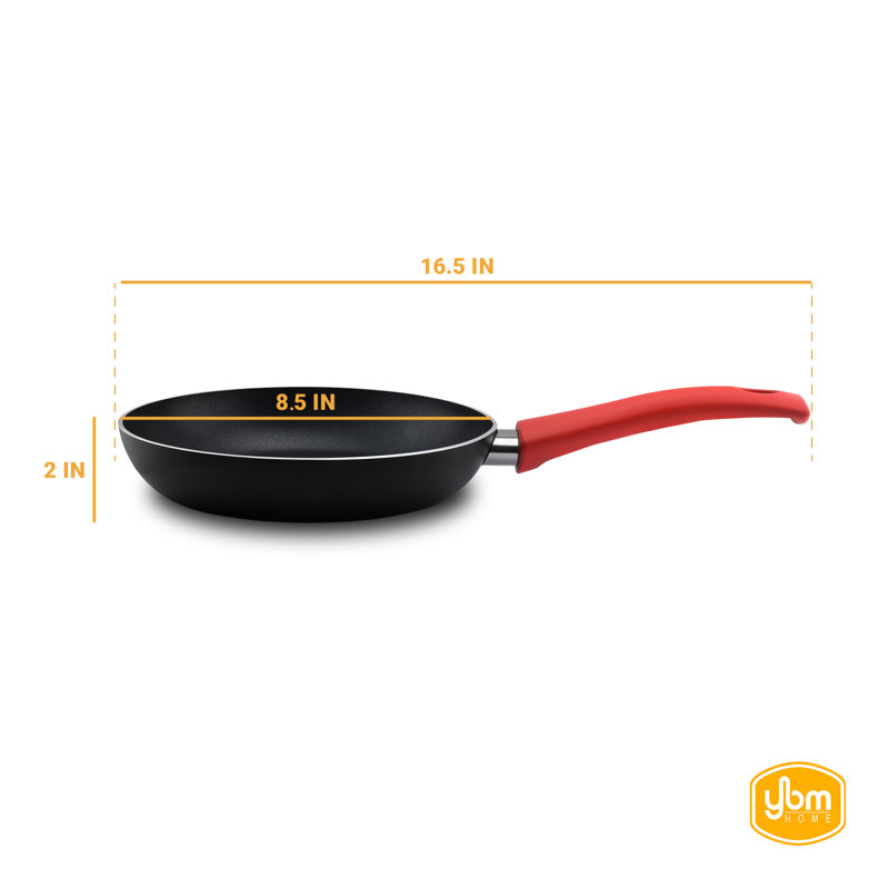 Poêle à frire anti-adhérent home ybm, 8 po, Rouge