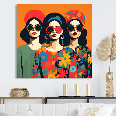 Rouge et bleu Matisse's Hippie Women III - Art mural mode