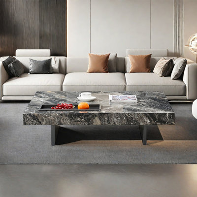 Table basse rectangulaire suspendue en marbre