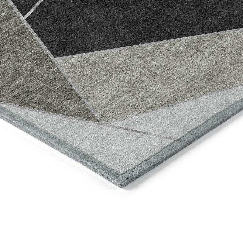 Tapis extérieur lavable géométrique 8 pi x 10 pi café au charbon
