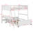Full Over Full Bunk Bed With Built-In Desk And Storage Drawers, Wooden Bunk Bed Frame With Safety Guard Rails And Ladder-1637203946