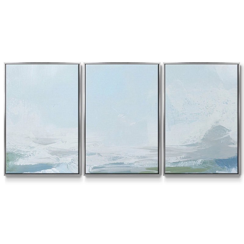 Shetland Sky II - Toile encadrée multi-pièces, Argent, H 36 po x l 75 po x P 2 po