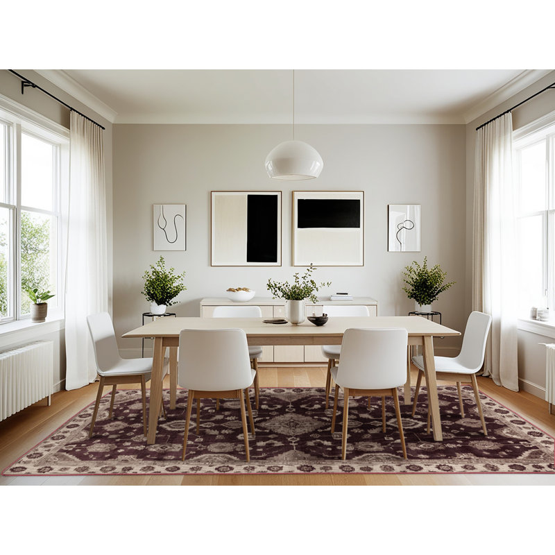 Machine Washable Overdyed Brown Area Rug, Rectangle 7' x 10'