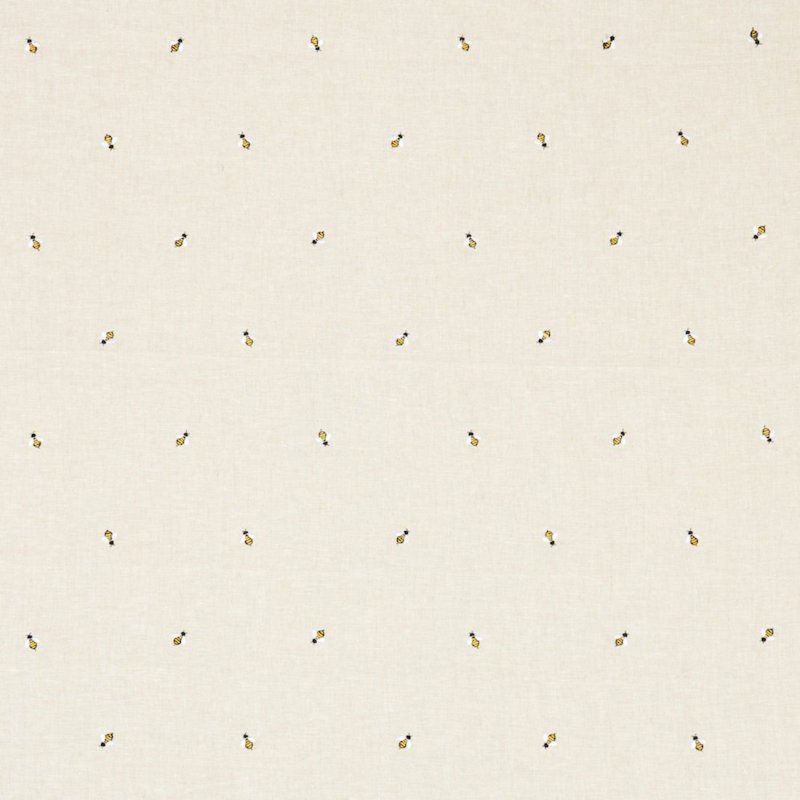 Honey Bee Embroidery Fabric, Neutral/ Brown/ Yellow